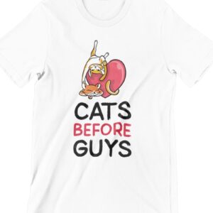 Cats Before Guys Printed T Shirt