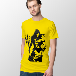 Shiva Printed Yellow Cotton T-Shirt